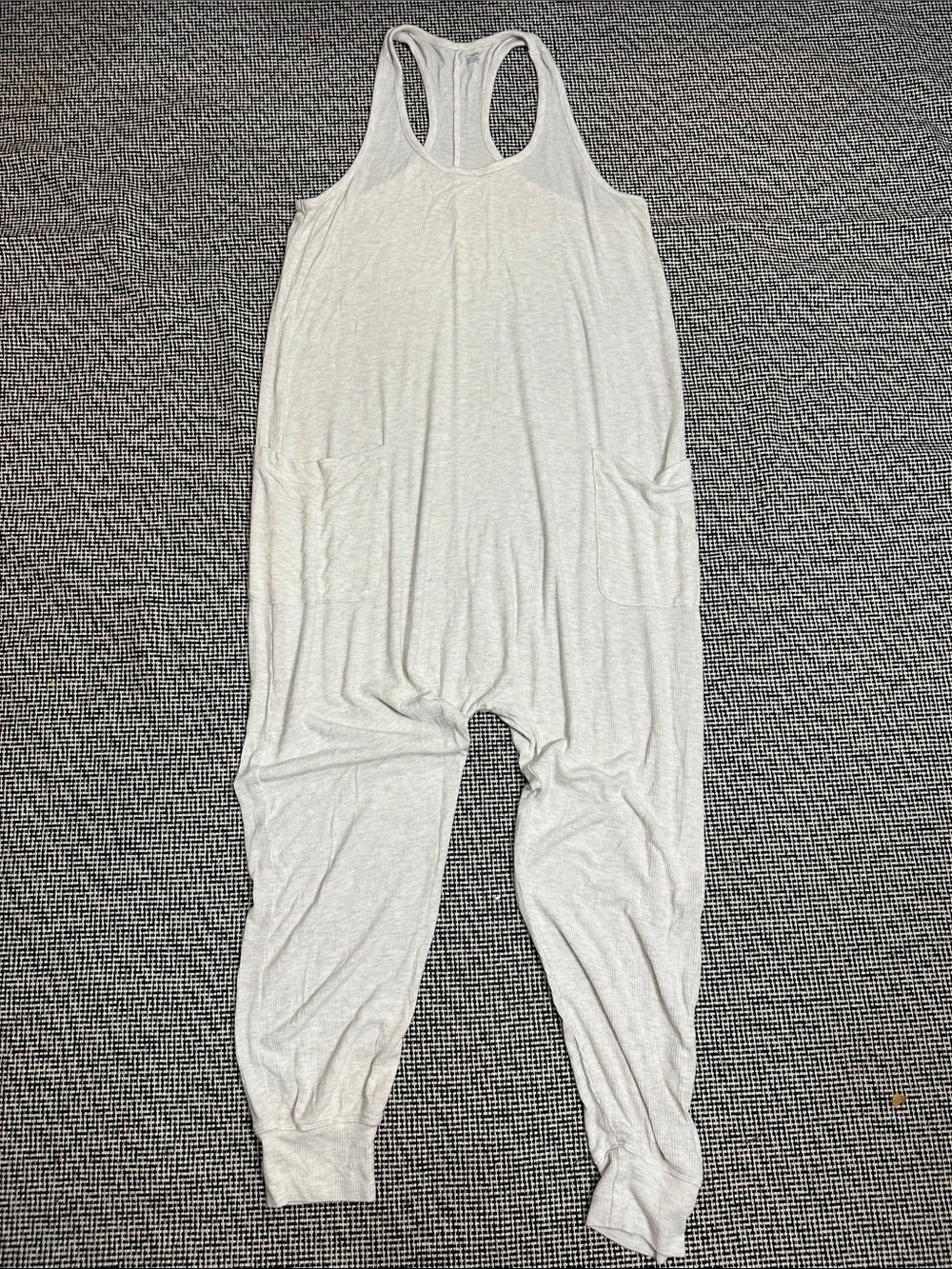 aerie Oatmeal Racerback Jumpsuit with Side Pockets